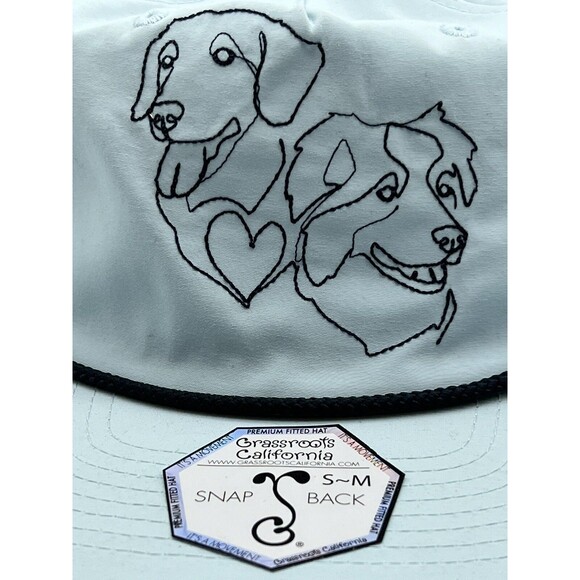 Lot (2) Grassroots California Hats Snap Back S/M His and Hers Baby Blue Dogs - Picture 2 of 10